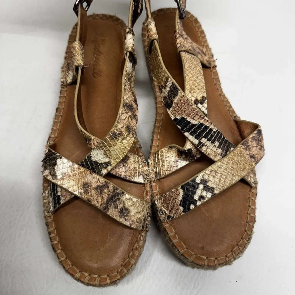 Madewell Women's Snakeskin Espadrille Sandals size 8